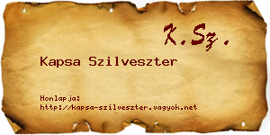 Kapsa Szilveszter névjegykártya