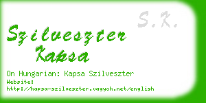 szilveszter kapsa business card